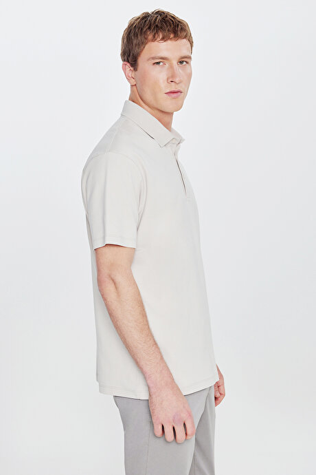 %100 Pamuk Modern Fit Polo Yaka Taş Tişört resmi