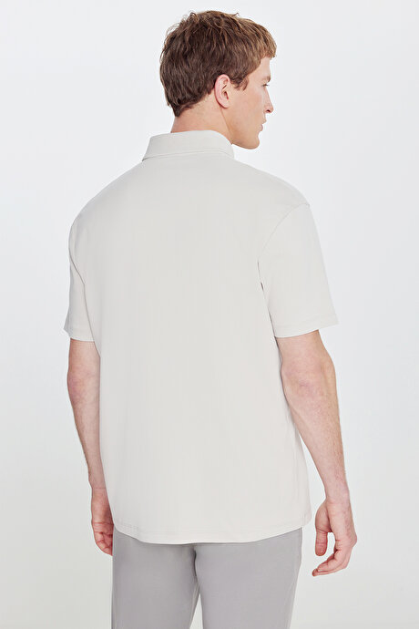 %100 Pamuk Modern Fit Polo Yaka Taş Tişört resmi
