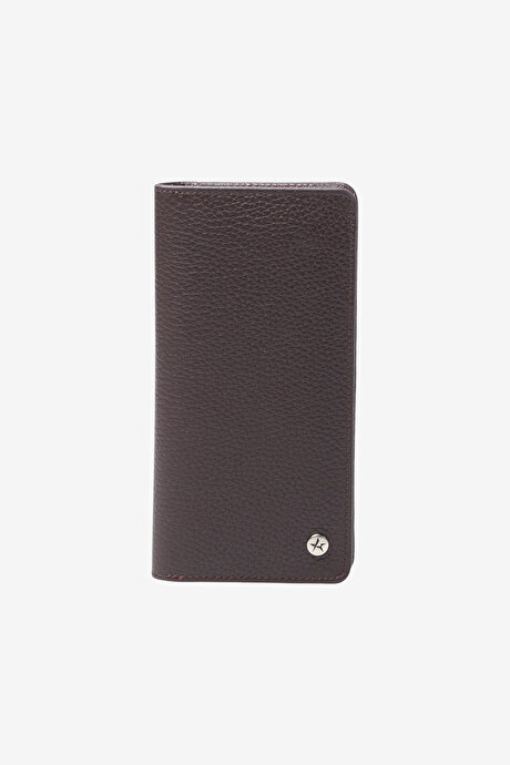 %100 Deri Kahverengi Cüzdan resmi