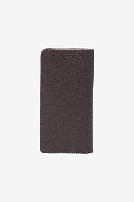 %100 Deri Kahverengi Cüzdan resmi