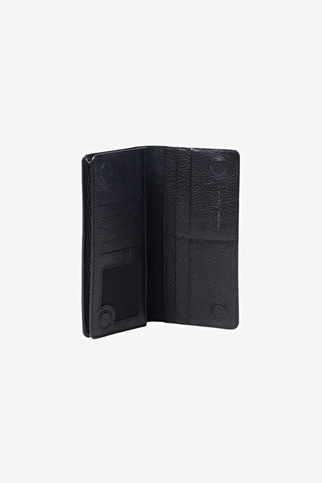 %100 Deri Siyah Cüzdan resmi