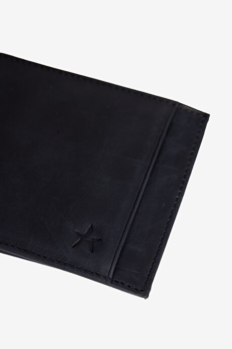 %100 Deri Siyah Cüzdan resmi