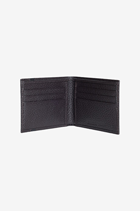 %100 Deri Kahverengi Cüzdan resmi