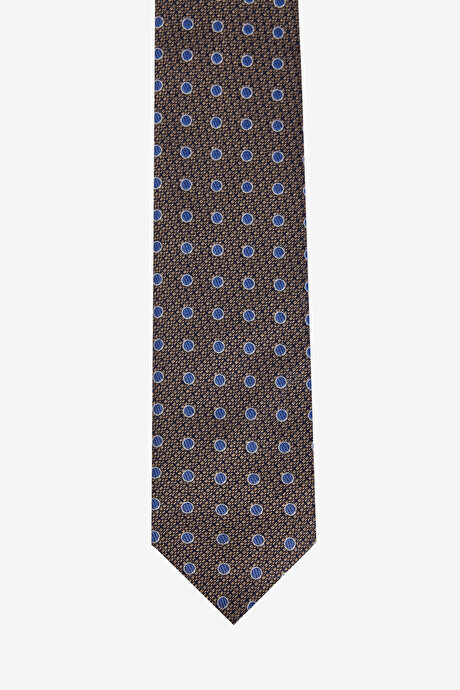 Desenli Kahverengi-Lacivert Kravat resmi