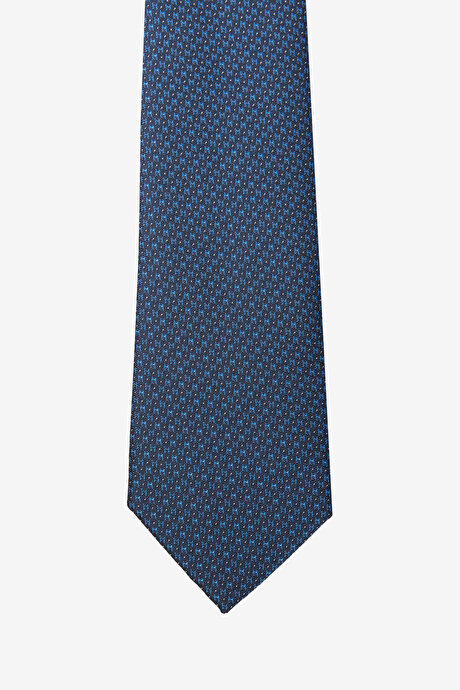 Desenli Lacivert-Gri Kravat resmi