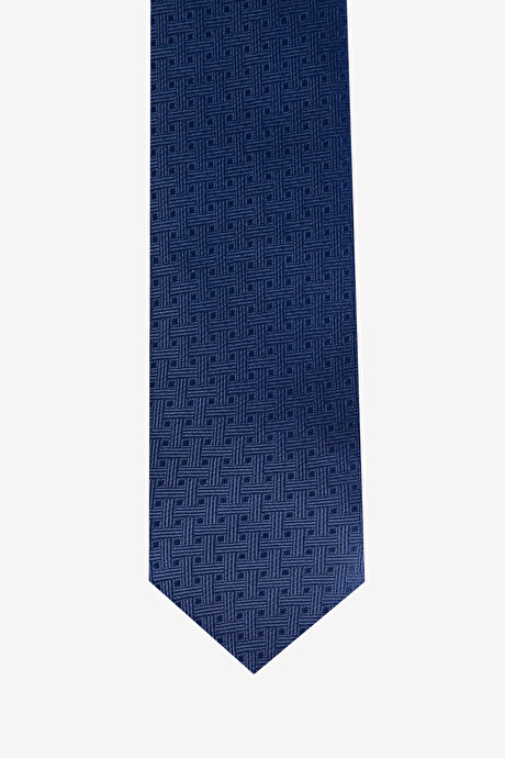 Desenli Lacivert Kravat resmi