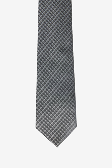 Desenli Siyah-Gri Kravat resmi