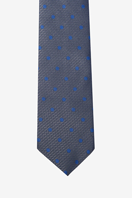 Desenli Lacivert-Kahverengi Kravat resmi