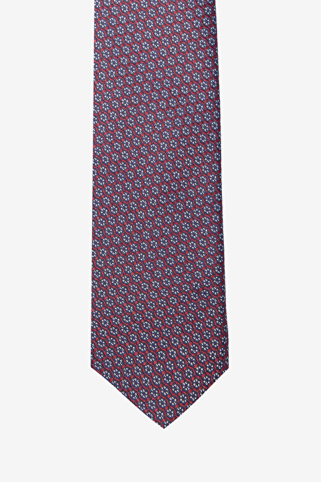 Desenli Bordo-Gri Kravat resmi