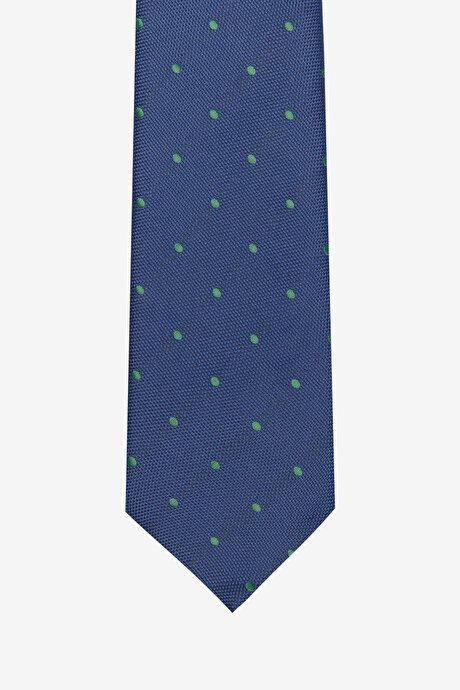 Desenli Lacivert-Yeşil Kravat resmi