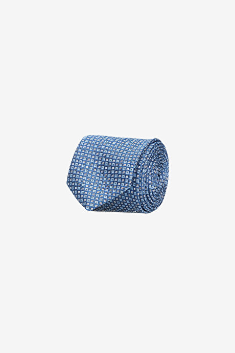 Desenli Lacivert-Beyaz Kravat resmi