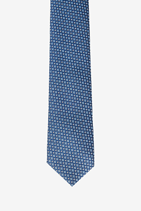 Desenli Lacivert-Beyaz Kravat resmi