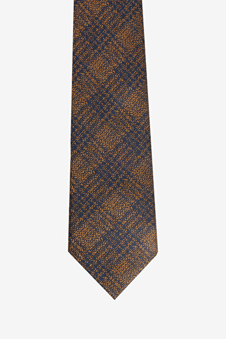 Desenli Kahve-Siyah Kravat resmi