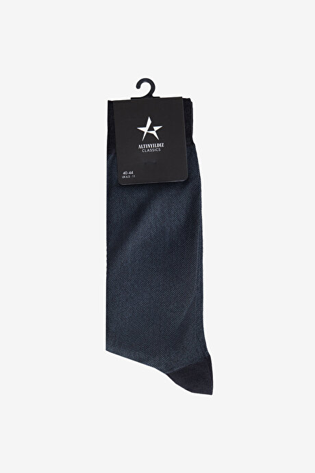 Desenli Yumuşak Dokulu Esnek Tekli Siyah Çorap resmi