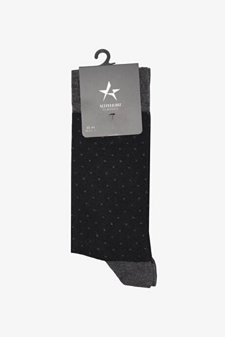 Desenli Tekli Siyah Çorap resmi