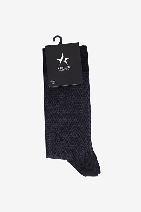 Desenli Tekli Siyah Çorap resmi