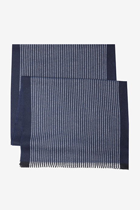 Desenli Standart Fit Lacivert Atkı resmi