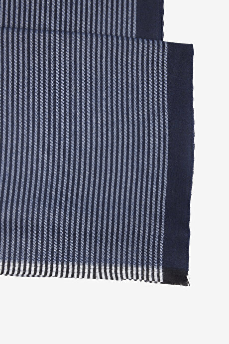 Desenli Standart Fit Lacivert Atkı resmi