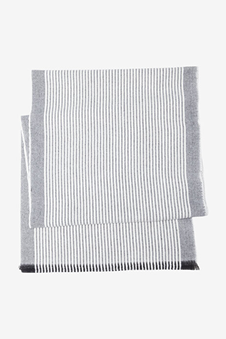 Desenli Standart Fit Gri Atkı resmi