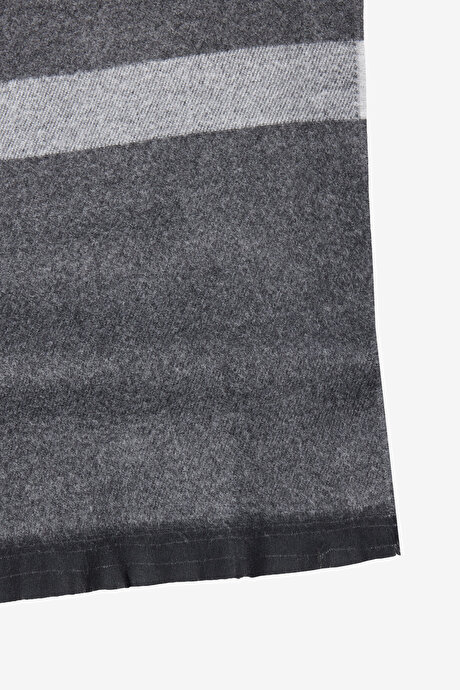 Desenli Standart Fit Gri Atkı resmi