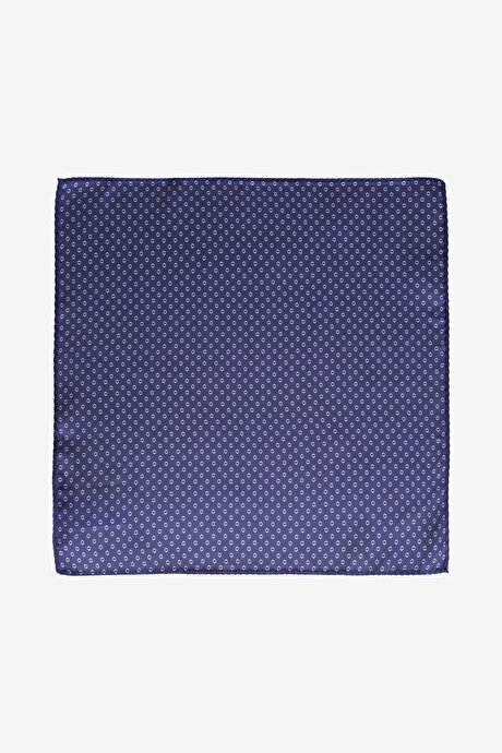 Desenli Lacivert-Beyaz Mendil resmi