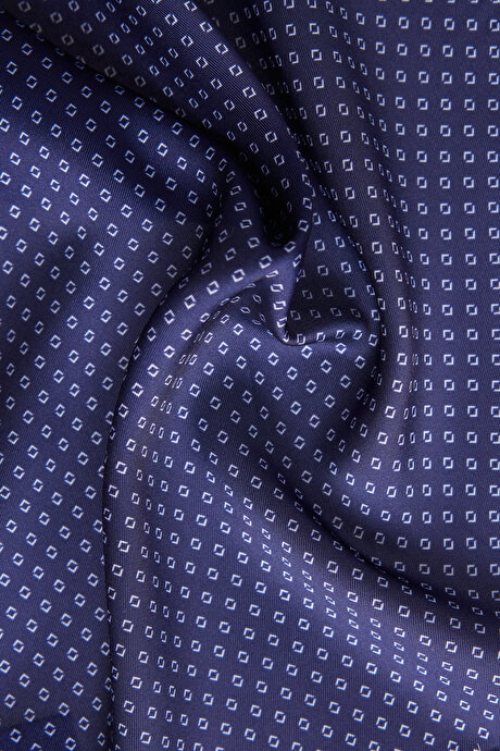 Desenli Lacivert-Beyaz Mendil resmi