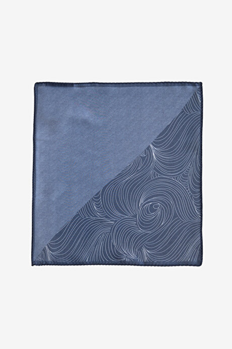 Desenli Lacivert Mendil resmi