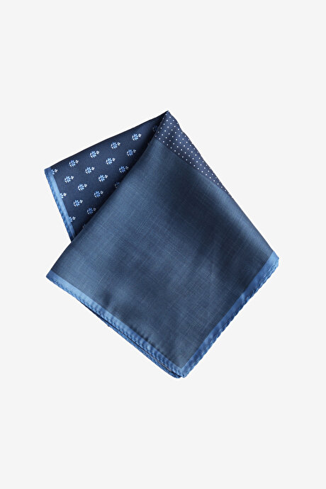 Desenli Lacivert-Mavi Mendil resmi