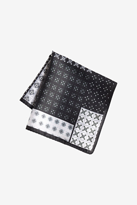 Desenli Siyah-Haki Mendil resmi