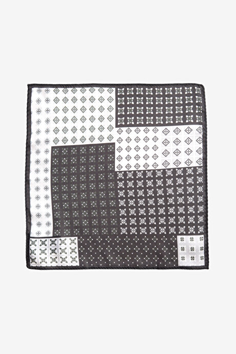 Desenli Siyah-Haki Mendil resmi