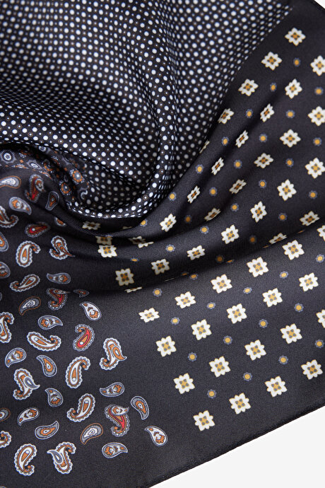 Desenli Siyah-Turuncu Mendil resmi