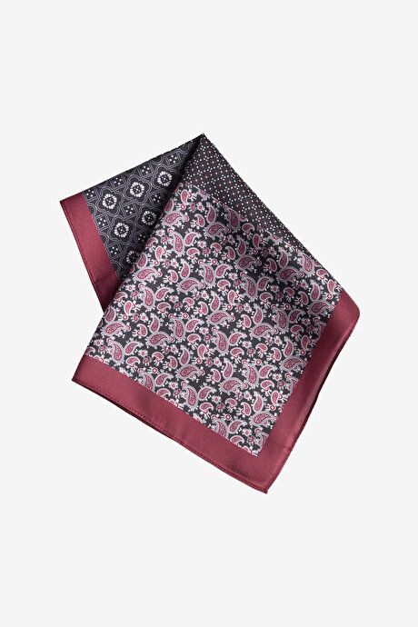 Desenli Bordo-Siyah Mendil resmi