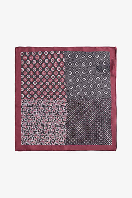 Desenli Bordo-Siyah Mendil resmi