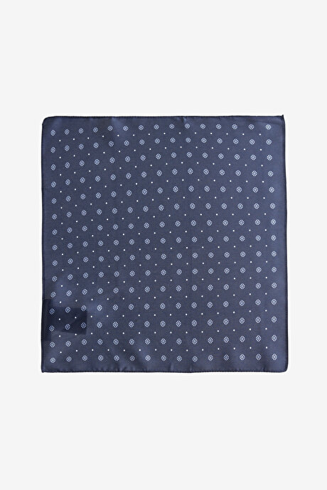 Desenli Lacivert-Mavi Mendil resmi