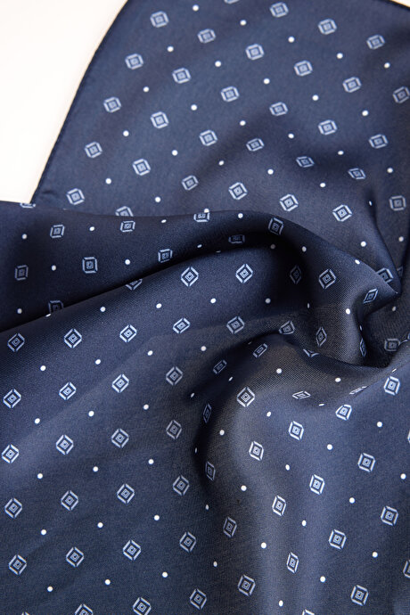 Desenli Lacivert-Mavi Mendil resmi