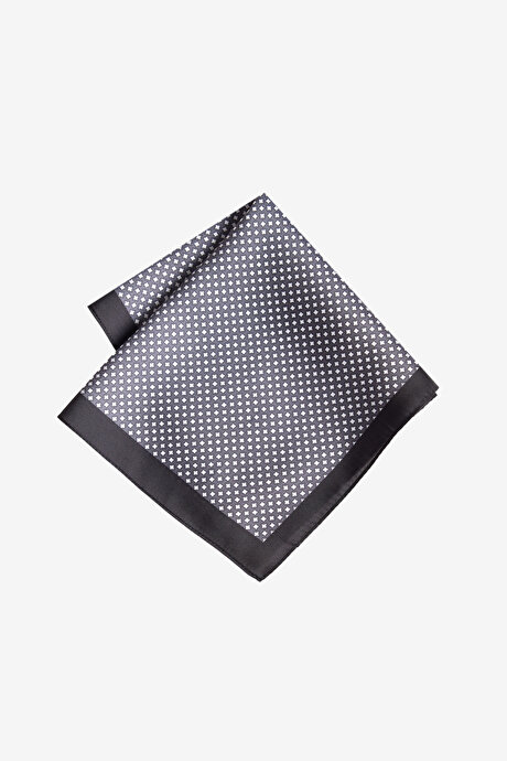 Desenli Gri-Beyaz Mendil resmi