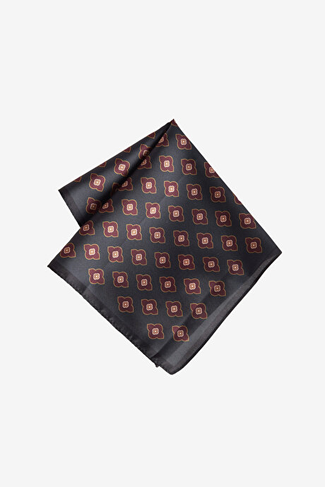 Desenli Yeşil-Kahve Mendil resmi