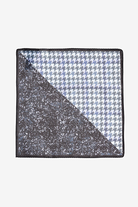 Desenli Gri-Siyah Mendil resmi