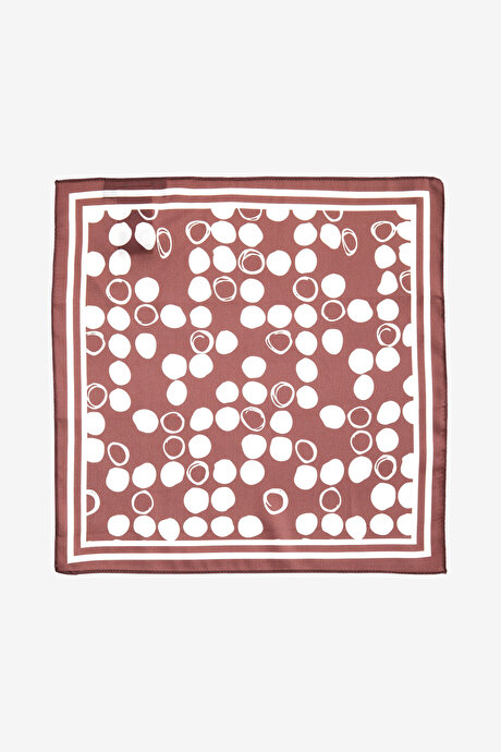 Desenli Kahve-Beyaz Mendil resmi