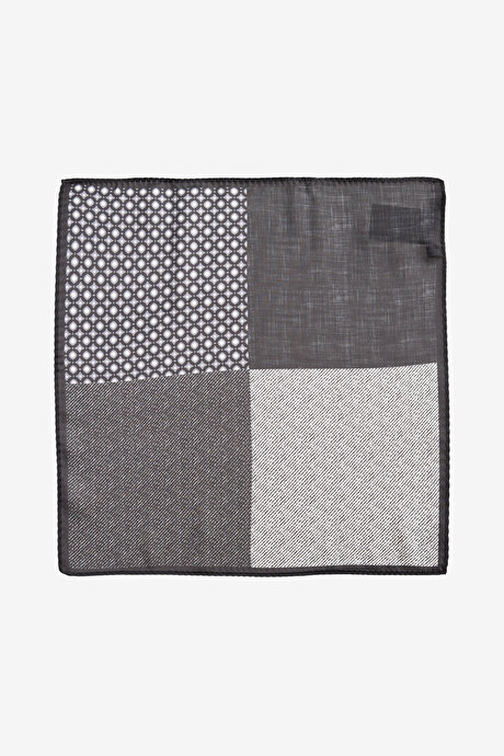 Desenli Siyah-Gri Mendil resmi