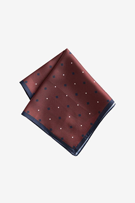 Desenli Kahverengi-Lacivert Mendil resmi