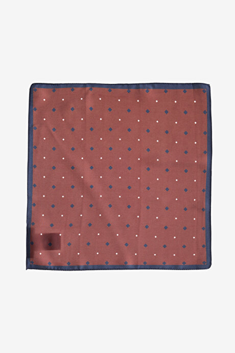 Desenli Kahverengi-Lacivert Mendil resmi