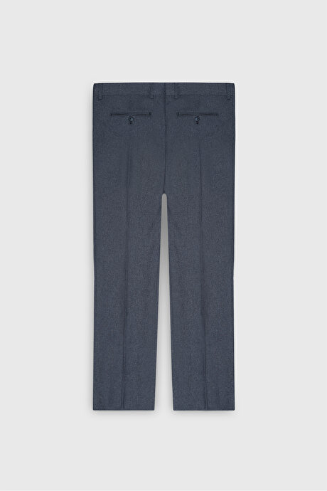 Slim Fit Dar Kesim Kırlangıç Yaka Kareli Kapak Cepli Esnek Koyu Gri Takım Elbise resmi