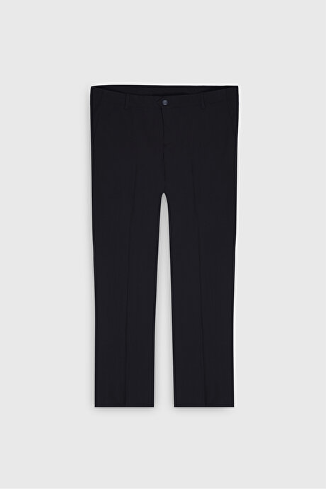 Slim Fit Dar Kesim Mono Yaka Torba Cepli Esnek Lacivert Takım Elbise resmi