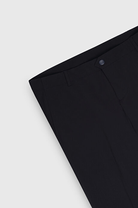 Slim Fit Dar Kesim Mono Yaka Torba Cepli Esnek Lacivert Takım Elbise resmi