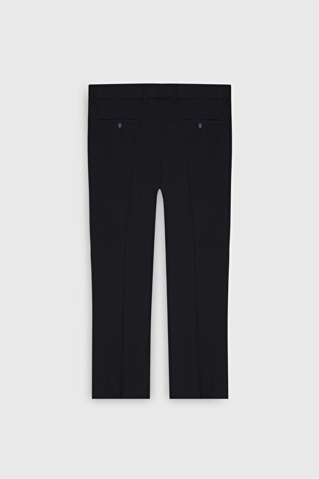 Slim Fit Dar Kesim Mono Yaka Torba Cepli Esnek Lacivert Takım Elbise resmi