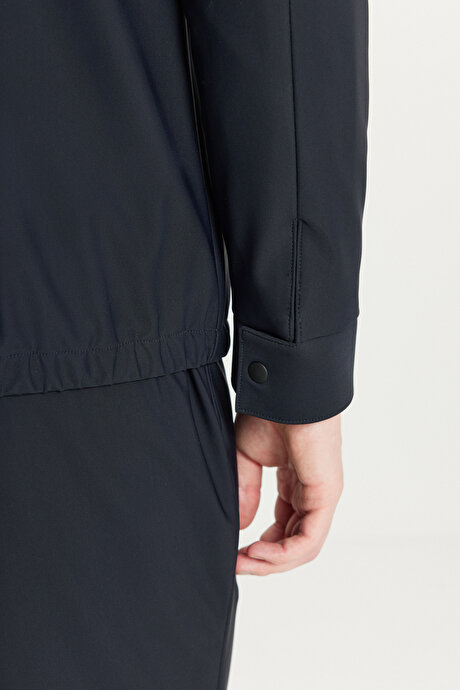 Relax Fit Rahat Kesim Beli Lastikli Yan Cepli Takım Elbise Lacivert Pantolon resmi