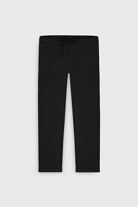 Standart Fit Normal Kesim Cepli Esnek Örme Siyah Örme Pantolon resmi
