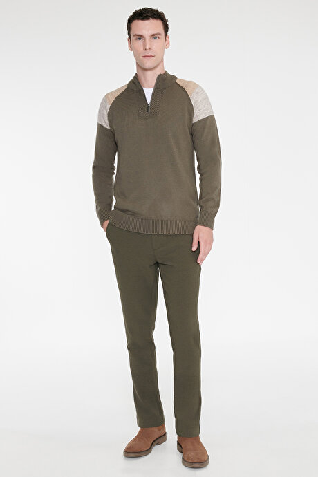 Slim Fit Dar Kesim Pamuklu Esnek Siyah Chino Pantolon resmi