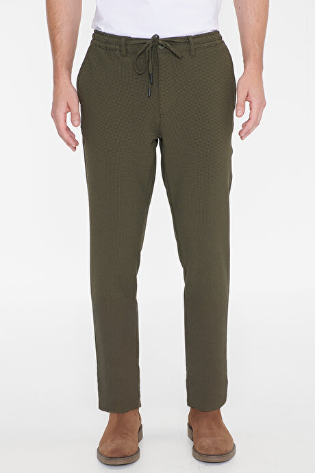 Slim Fit Dar Kesim Pamuklu Esnek Siyah Chino Pantolon resmi